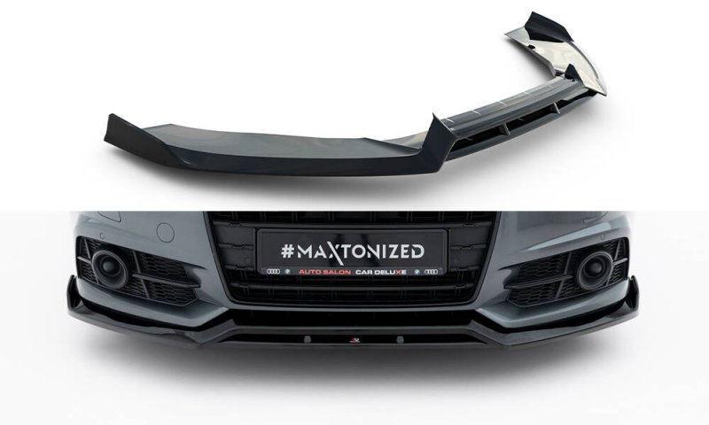 Maxton Front Ansatz V.3 Audi A6 / A6 C7 S-line/ S6 C7 Facelift schwarz Hochglanz AU-A6-C7F-SLINE-FD2G+FD2R-G