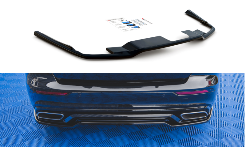 Maxton Mittlerer Diffusor Heck Ansatz für Volvo S60/V60 R-Design Mk3 schwarz Hochglanz VO-S60-3-RDESIGN-RD1-G