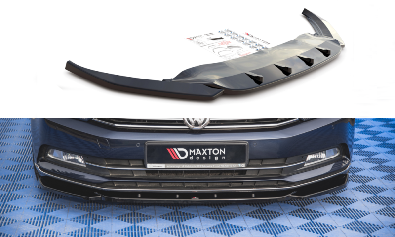 Maxton Front Ansatz V.1 für Volkswagen Passat B8 schwarz Hochglanz VW-PA-B8-FD1-G