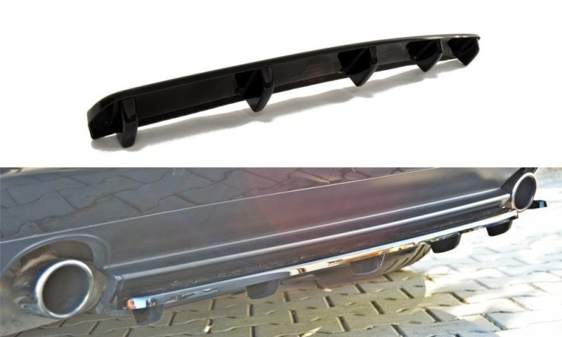 Maxton Mittlerer Diffusor Heck Ansatz für ALFA ROMEO 159 im DTM LOOK schwarz Hochglanz AL-159-RD1+RD2-G