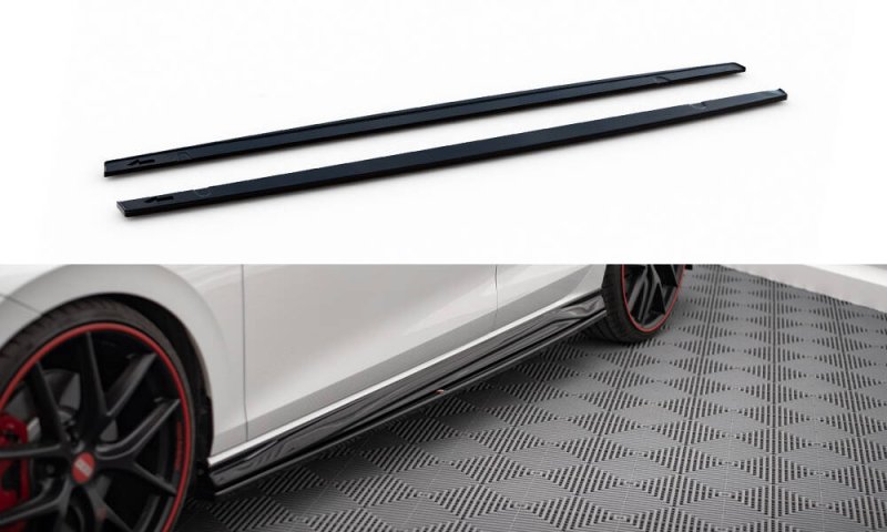 Maxton Seitenschweller Ansatz VW Golf GTI / GTE / GTI Clubsport / GTD / R-Line Mk8 schwarz Hochglanz VW-GO-8-GTI-SD4-G