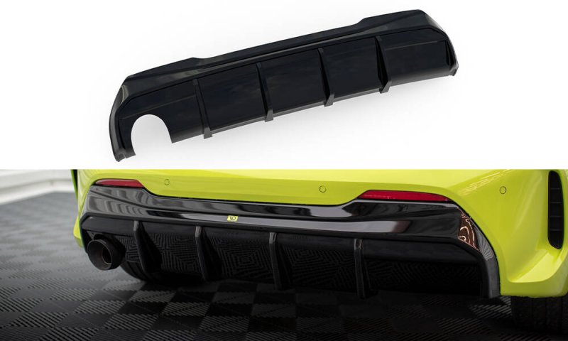 Maxton Diffusor Heck Ansatz V.3 BMW 1er F40 M-Paket (Ausführung mit einseitigem Doppelauspuffendrohr) BM-1-40-MPACK-RS3GO_