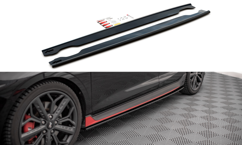 Maxton Seitenschweller Ansatz für Hyundai I20 N Mk3 schwarz Hochglanz HY-I20-3-N-SD1-G