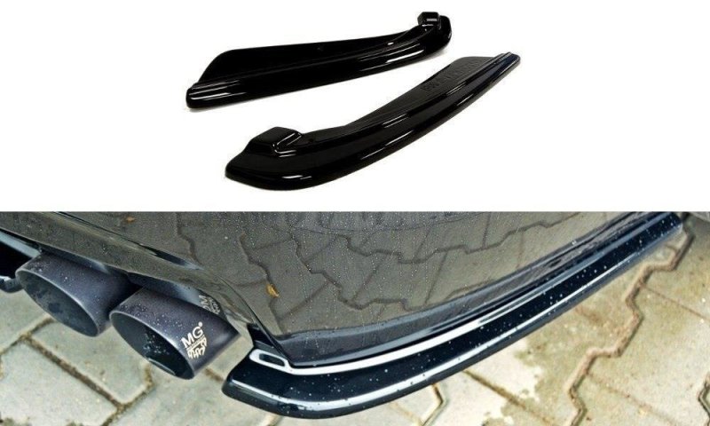 Maxton Heck Ansatz Flaps Diffusor für BMW 5er F11 M Paket (mit zwei Doppel Endstücken) schwarz Hochglanz BM-5-11-MPACK-RSD2-G