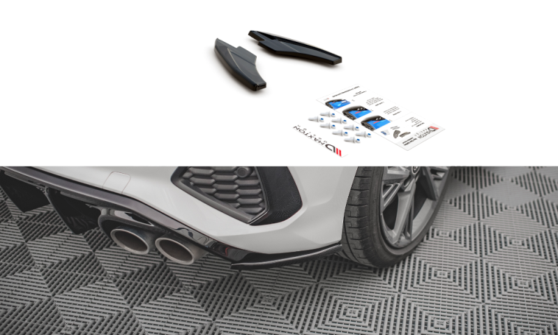 Maxton Heck Ansatz Flaps Diffusor V.2 für Audi S3 Sportback 8Y schwarz Hochglanz AU-A3-8Y-SLINE-RSD2-G