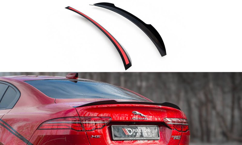 Maxton Spoiler CAP Abrisskante Jaguar XE R-Dynamic X760 Facelift schwarz Hochglanz JA-XE-1F-RDYNAMIC-CAP1-G