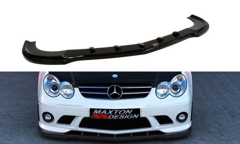 Maxton Front Ansatz für MERCEDES CLK W209 (FÜR ME-CLK-209-AMG204-F1 STOßSTANGE) schwarz Hochglanz ME-CLK-209-AMG204-FD1-G