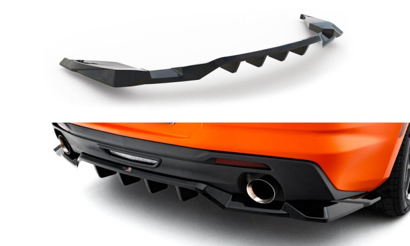 Maxton Mittlerer Cup Diffusor Heck Ansatz Chevrolet Camaro SS Mk6 Facelift schwarz Hochglanz CH-CA-6F-SS-RD1G+RD2-G