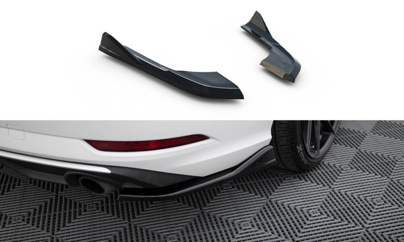 Maxton Heck Ansatz Flaps Diffusor V.1 Audi A3 Limousine 8V Facelift schwarz Hochglanz AU-A3-8VF-S-RSD1-G