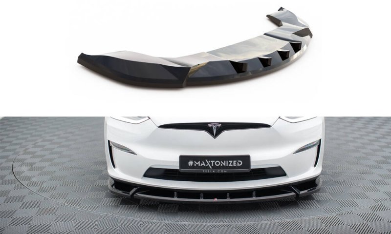 Maxton Front Ansatz V.2 Tesla Model X Mk1 Facelift schwarz Hochglanz TE-MODELX-1F-FD2-G