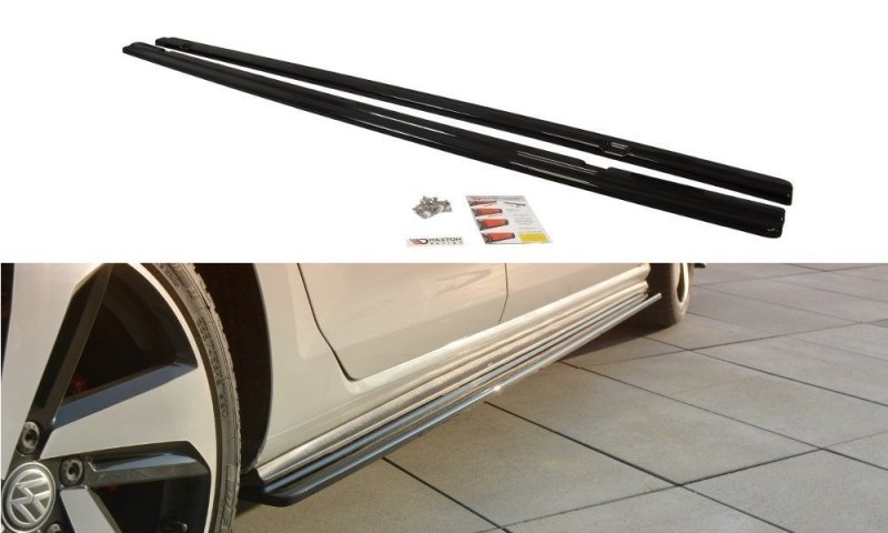 Maxton Seitenschweller Ansatz für VW GOLF 7 GTI PREFACE/FACELIFT (breit) schwarz Hochglanz VW-GO-7/7F-GTI-SD1-G