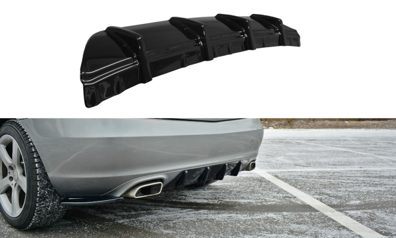 Maxton Diffusor Heck Ansatz für Mercedes SLK R172 schwarz Hochglanz ME-SLK-R172-RS1-G