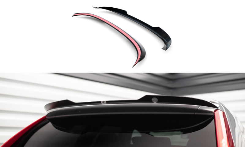 Maxton Spoiler CAP für Volvo XC60 R-Design Mk1 Facelift schwarz Hochglanz VO-XC60-1F-RDESIGN-CAP1-G