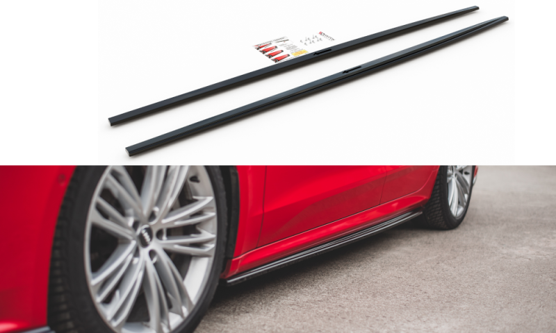 Maxton Seitenschweller Ansatz für Audi A7 C8 S-Line / S7 C8 schwarz Hochglanz AU-A7-C8-SLINE-SD1-G