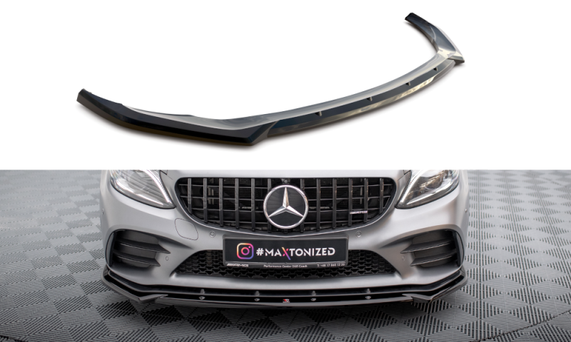 Maxton Front Ansatz V.2 Mercedes-AMG C43 Coupe / Cabrio / Limousine / Kombi C205 / A205 / W205 / S205 Facelift schwarz Hochglanz ME-C-205F-43-C-FD2-G