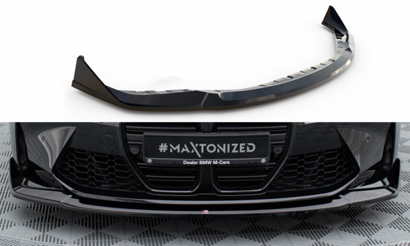 Maxton Front Ansatz V.4 CSL Look BMW M3 Limousine / Touring G80 / G81 schwarz Hochglanz BM-4-G82-M-FD4-G