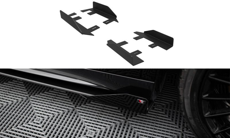 Maxton Side Flaps Mercedes-AMG A35 W177 Facelift schwarz Hochglanz MEA177F35CNC-SF1-G
