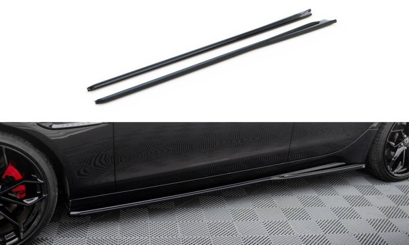 Maxton Seitenschweller Ansatz Jaguar XE X760 Facelift schwarz Hochglanz JA-XE-1F-SD1-G
