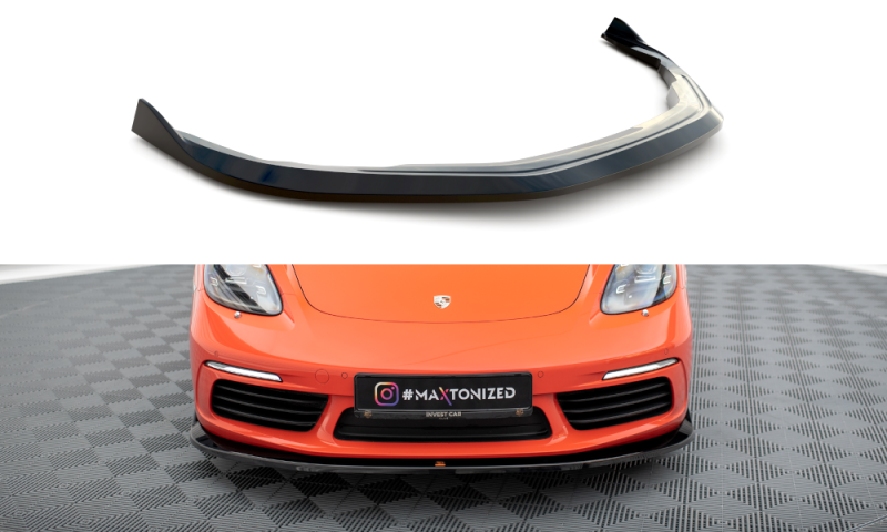 Maxton Front Ansatz V.2 für Porsche 718 Cayman 982c schwarz Hochglanz PO-CA-718-FD2-G