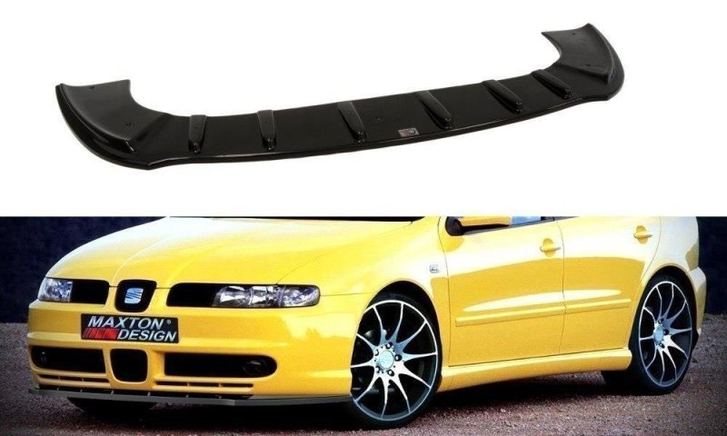 Maxton Front Ansatz für SEAT LEON MK1 mit Sport Stoßstange schwarz Hochglanz SE-LE-1-SPORT-FD1-G