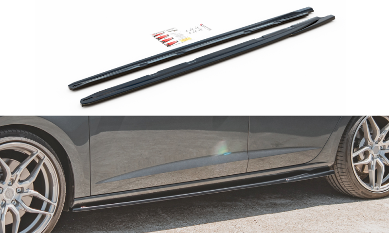 Maxton Seitenschweller Ansatz für V.5 Seat Leon Cupra / FR Mk3 FL schwarz Hochglanz SE-LE-3F-CU-SD5-G