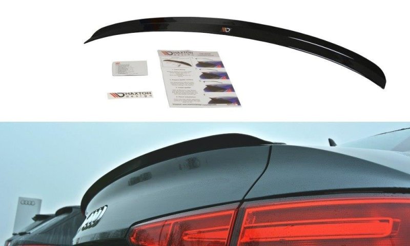 Maxton Spoiler CAP für Audi A4 S-Line B9 Limousine schwarz Hochglanz AU-A4-B9-SLINE-CAP1-G