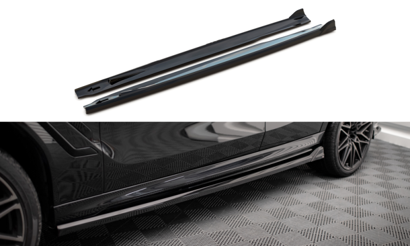 Maxton Seitenschweller Ansatz für BMW X6 M F96 / X6 M-Paket G06 schwarz Hochglanz BM-X6-F96-M-SD1-G