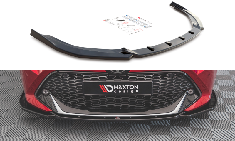Maxton Front Ansatz für Toyota Corolla GR Sport Hatchback XII schwarz Hochglanz TO-CO-12-HB-GR-FD1-G