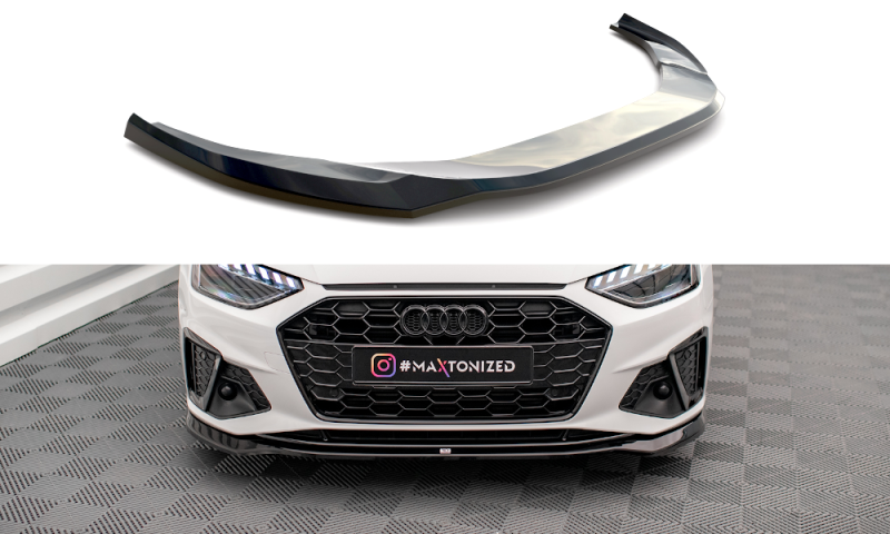 Maxton Front Ansatz V.2 für Audi A4 S-Line / S4 B9 Facelift schwarz Hochglanz AU-A4-B9F-SLINE-FD2-G