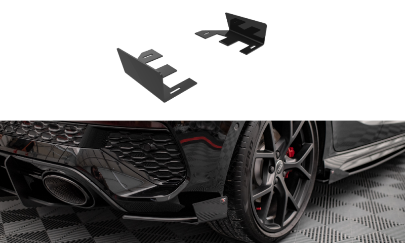 Maxton Hintere Seiten Flaps für Audi RS3 Sportback 8Y schwarz Hochglanz AURS38YCNC-RSF1-G