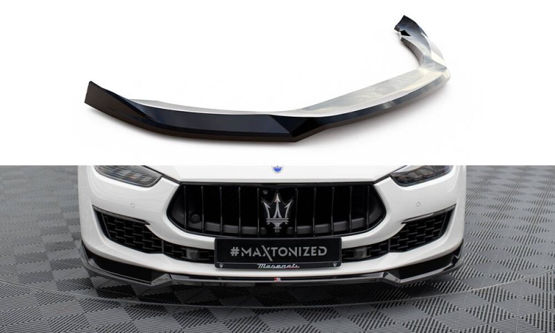 Maxton Front Ansatz V.1 Maserati Ghibli Mk3 Facelift schwarz Hochglanz MA-GH-1F-FD1-G