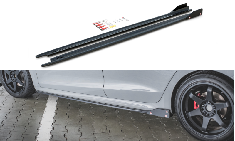 Maxton Seitenschweller Ansatz + Flaps V.2 für Skoda Octavia RS Mk4 SK-OC-4-RS-SD2G+S