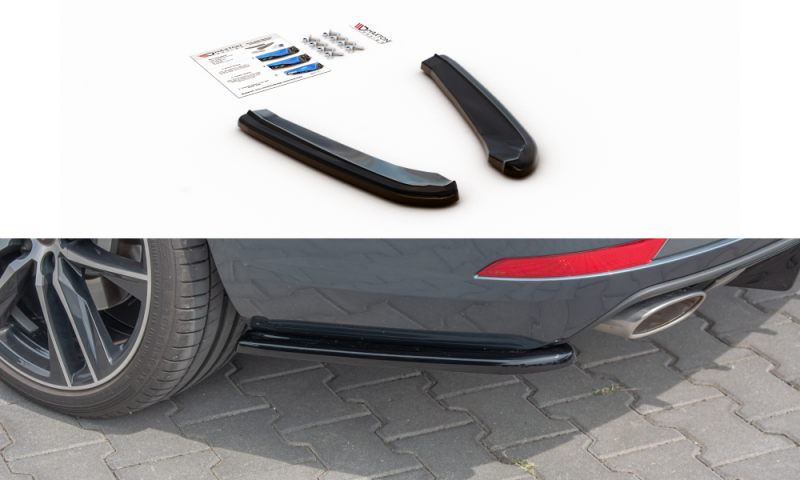 Maxton Heck Ansatz Flaps Diffusor V.1 für Seat Leon Cupra Mk3 FL Sportstourer schwarz Hochglanz SE-LE-3F-CU-ST-RSD1-G