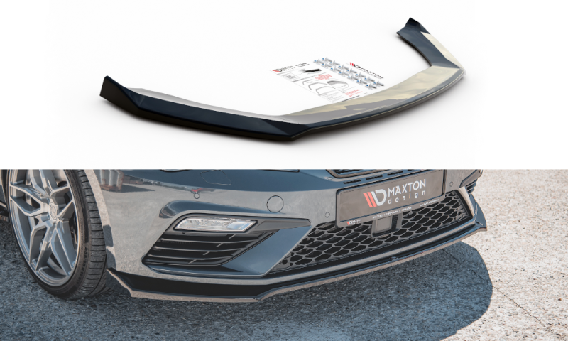 Maxton Front Ansatz V.7 für Seat Leon Cupra / FR Mk3 FL schwarz Hochglanz SE-LE-3F-CU-FD7-G