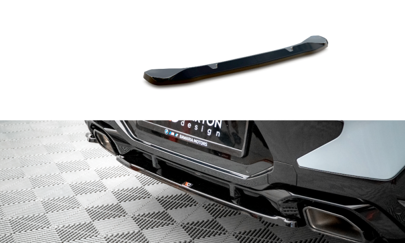 Maxton Mittlerer Diffusor Heck Ansatz für BMW X4 M-Paket G02 Facelift schwarz Hochglanz BM-X4-02F-MPACK-RD1-G