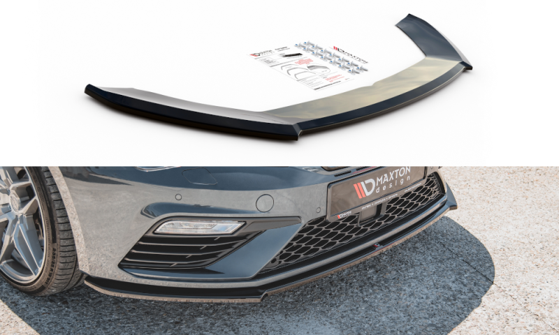 Maxton Front Ansatz V.4 für Seat Leon Cupra / FR Mk3 FL schwarz Hochglanz SE-LE-3F-CU-FD4-G
