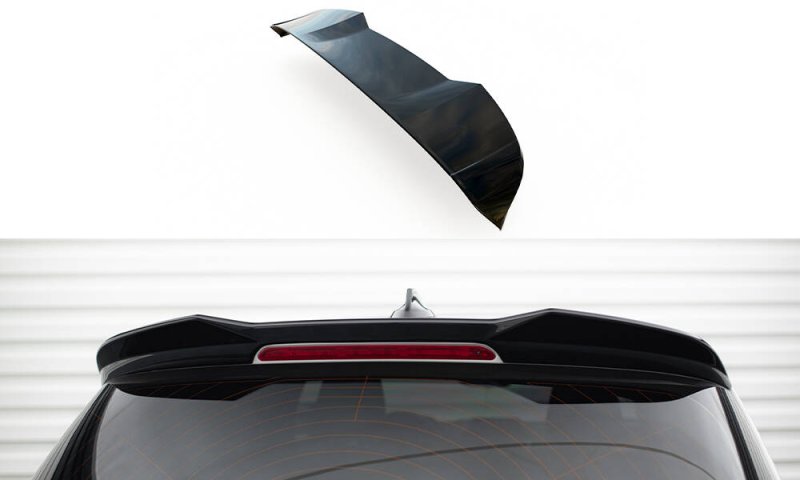 Maxton Spoiler CAP Abrisskante 3D BMW 1er M-Paket / M140i / Standard F20 schwarz Hochglanz BM-1-F20F-M-CAP3D1-G