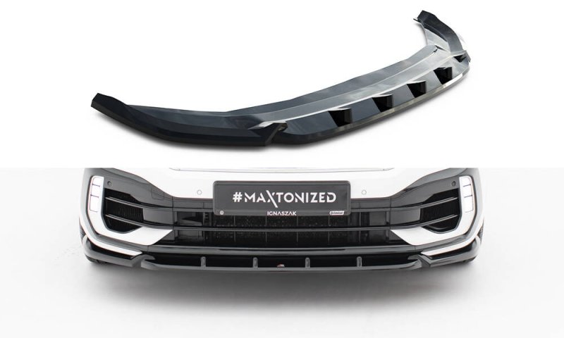 Maxton Front Ansatz VW T-Roc R Mk1 schwarz Hochglanz VW-T-ROC-1PF-R-FD1-G