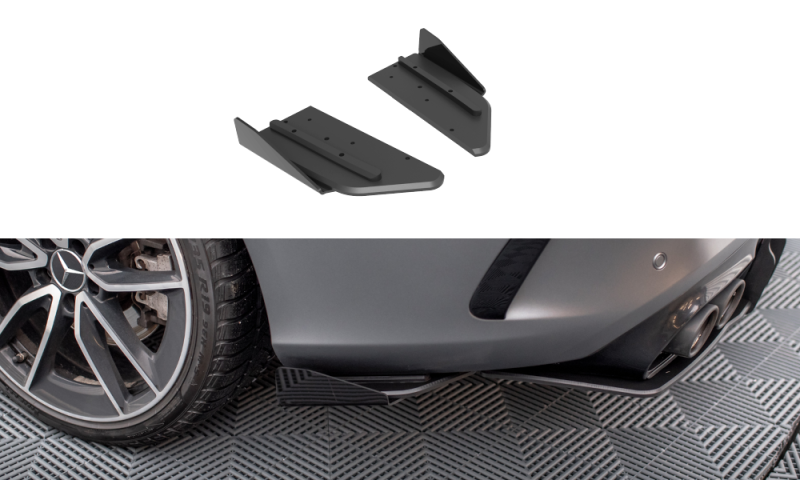 Maxton Street Pro Heck Ansatz Flaps Diffusor + Flaps Mercedes-AMG C43 Coupe / Cabrio C205 Facelift / A205 Facelift schwarz Hochglanz MEC205F43CCNC-RSD1B+RSF1-G