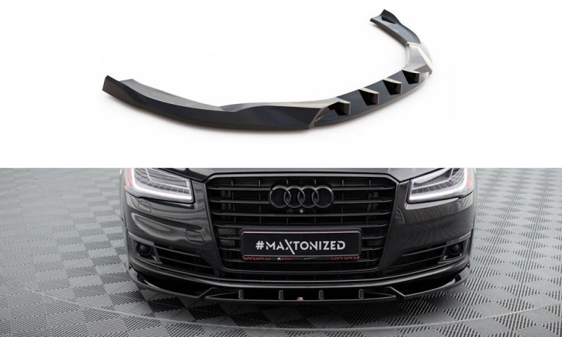 Maxton Front Ansatz Audi A8 D4 Facelift schwarz Hochglanz AU-A8-D4F-FD1-G