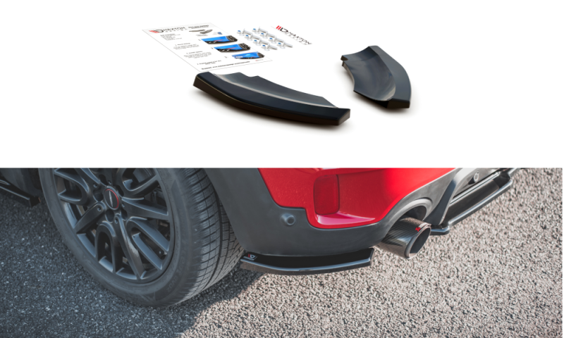 Maxton Heck Ansatz Flaps Diffusor für Mini Countryman Mk2 F60 JCW schwarz Hochglanz MC-CO-2-JCW-RSD1-G
