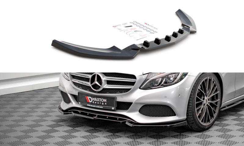 Maxton Front Ansatz für Mercedes-Benz C W205 schwarz Hochglanz ME-C-205-FD1-G