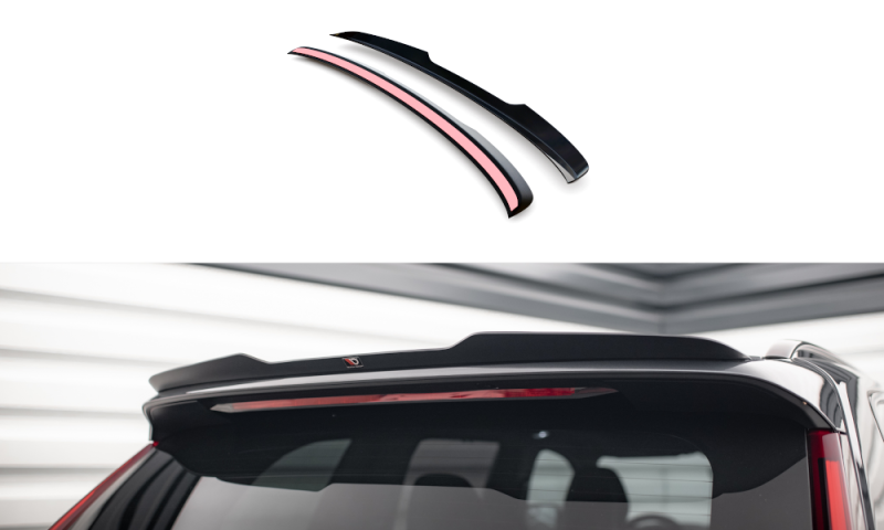 Maxton Spoiler CAP für Volvo XC90 R-Design Mk2 Facelift schwarz Hochglanz VO-XC90-2F-RDESIGN-CAP1-G