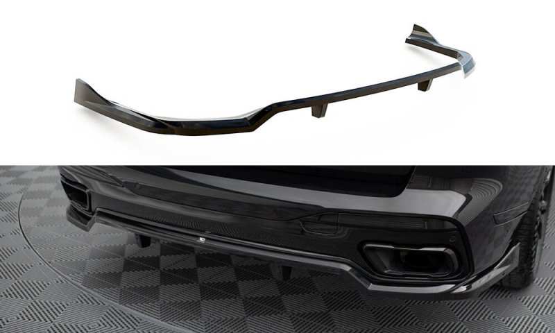 Maxton Mittlerer Cup Diffusor Heck Ansatz BMW X7 M-Paket G07 Facelift schwarz Hochglanz BM-X7-07F-MPACK-RD1G+RD2-G
