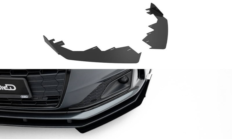 Maxton Front Flaps Audi A5 F5 Facelift schwarz Hochglanz AUA52FSBCNC-FSF1-G