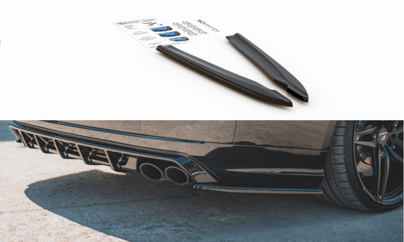 Maxton Heck Ansatz Flaps Diffusor V.2 für Audi S8 D4 Facelift schwarz Hochglanz AU-S8-D4-RSD2-G