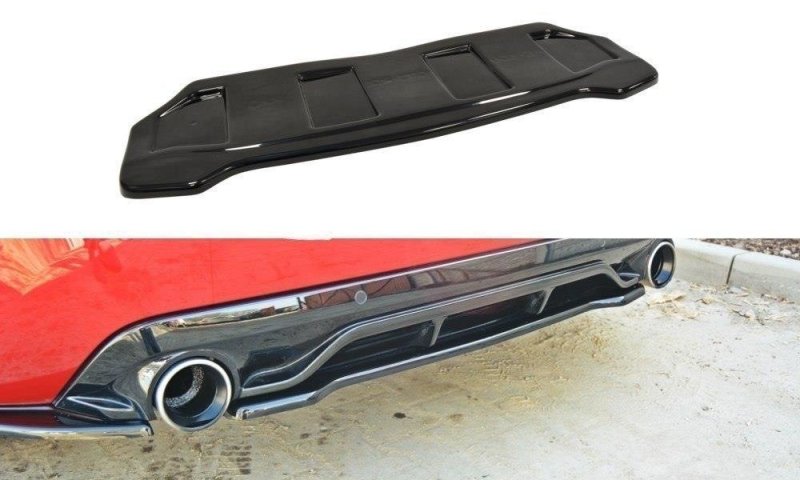 Maxton Mittlerer Diffusor Heck Ansatz für PEUGEOT 308 II GTI  schwarz Hochglanz PE-308-GTI-RD1-G