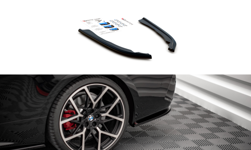 Maxton Heck Ansatz Flaps Diffusor V.1 für BMW 4er M-Paket G22 schwarz Hochglanz BM-4-G22-MPACK-RSD1-G