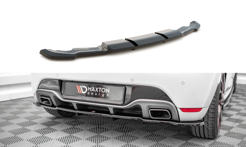 Maxton Mittlerer Cup Diffusor Heck Ansatz Renault Clio RS Mk4 schwarz Hochglanz RE-CL-4-RS-RD1G+RD2-G