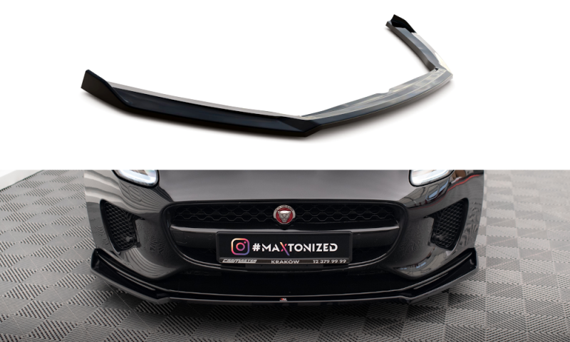 Maxton Front Ansatz V.2 für Jaguar F-Type Mk1 Facelift schwarz Hochglanz JA-F-TYPE-1F-FD2-G